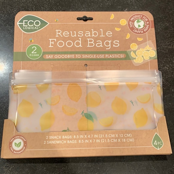 Lemon Design Eco Logical Reusable Food Bags - Picture 1 of 3